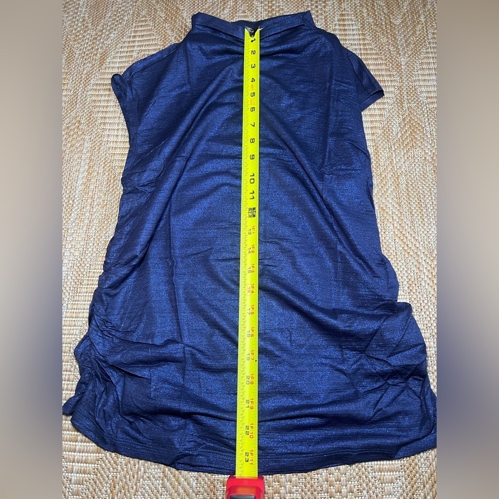 KIM & CAMI Women's Mock Neck Ruched Tank Top, Indigo, Size XL, NWOT - Picture 8 of 9